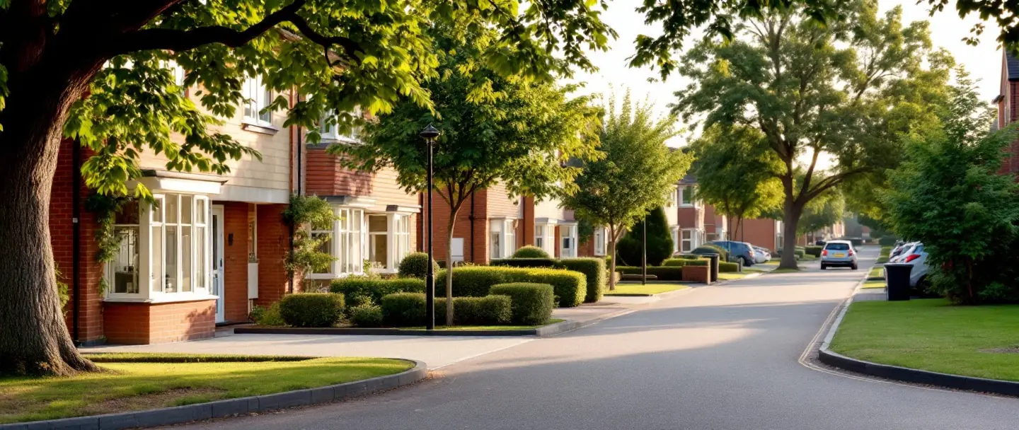 Homes and driveways on a residential street in Milton Keynes